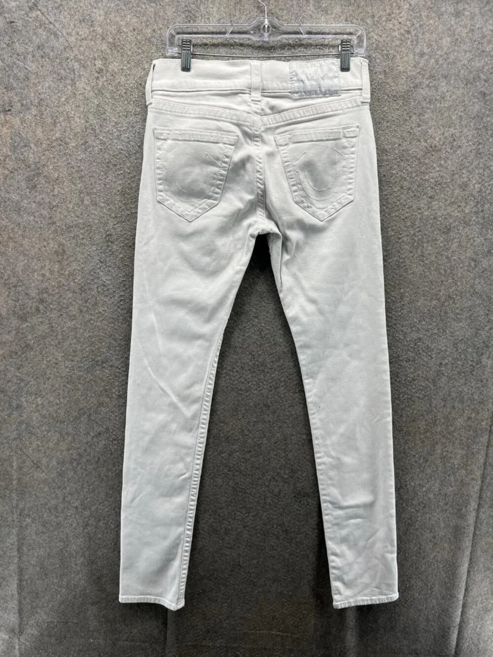 True Religion Rocco Jeans Mens 29 White Relaxed Skinny Denim Light Wash